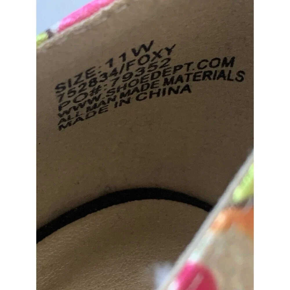 Torta Caliente Multicolored Gem Print Pointed Heels Womens‎ Sz 11 - Picture 7 of 9